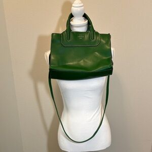 London Fog Emerald Green Leather Shoulder Bag